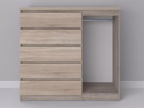 Биг МиксМод-118 — шкаф-комод, дуб сонома темный с фасадом дуб сонома, 130 см-2