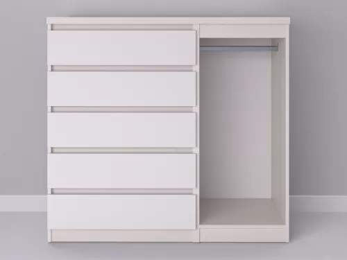 Биг МиксМод-43 — шкаф-комод, дуб молочный с фасадом белый, 130 см-2