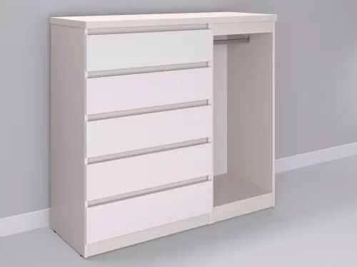 Биг МиксМод-43 — шкаф-комод, дуб молочный с фасадом белый, 130 см