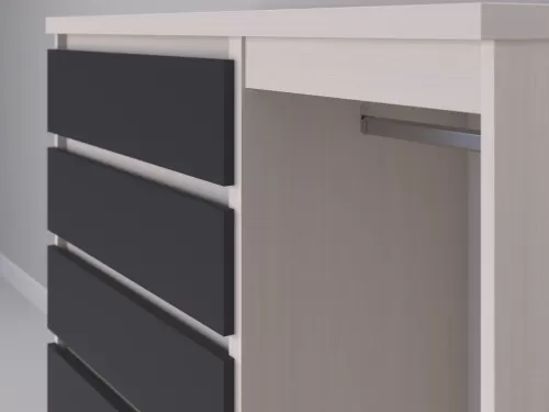 Биг МиксМод-55 — шкаф-комод, дуб молочный с фасадом графит, 130 см-3