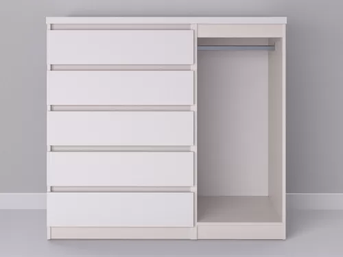 Биг МиксМод-44 — шкаф-комод, дуб молочный с фасадом белый, 130 см-2
