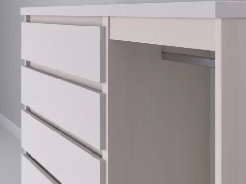 Биг МиксМод-44 — шкаф-комод, дуб молочный с фасадом белый, 130 см-3