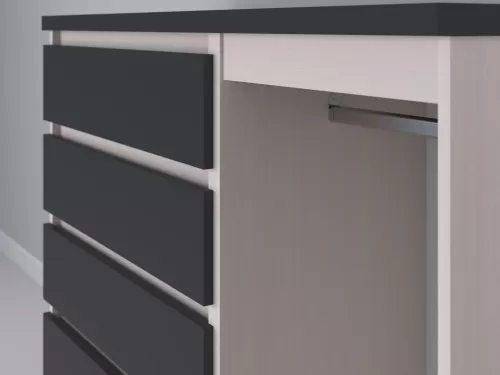 Биг МиксМод-58 — шкаф-комод, дуб молочный с фасадом графит, 130 см-3
