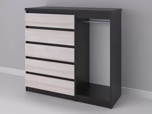 Биг МиксМод-22 — шкаф-комод, венге с фасадом шамони, 130 см-1
