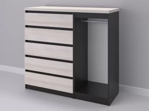 Биг МиксМод-23 — шкаф-комод, венге с фасадом шамони, 130 см-1