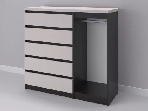 Биг МиксМод-61 — шкаф-комод, венге с фасадом кашемир, 130 см-1