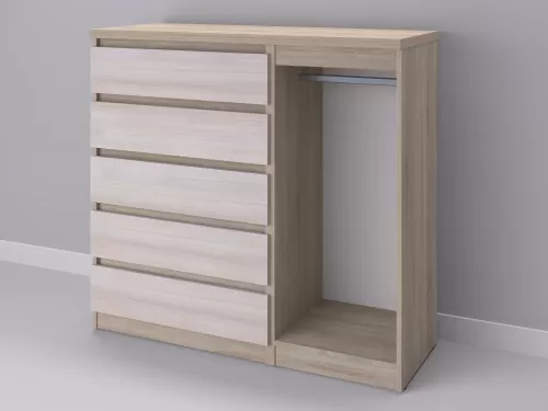 Биг МиксМод-40 — шкаф-комод, дуб сонома с фасадом шамони, 130 см-1