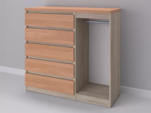 Биг МиксМод-36 — шкаф-комод, дуб сонома с фасадом ольха, 130 см-1