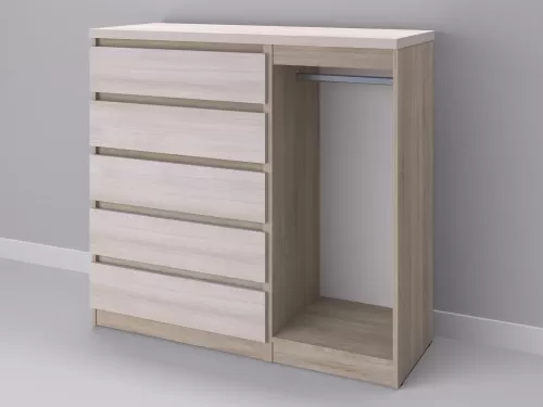 Биг МиксМод-41 — шкаф-комод, дуб сонома с фасадом шамони, 130 см-1