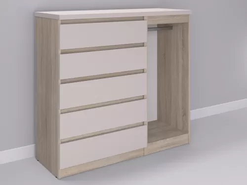 Биг МиксМод-68 — шкаф-комод, дуб сонома с фасадом кашемир, 130 см