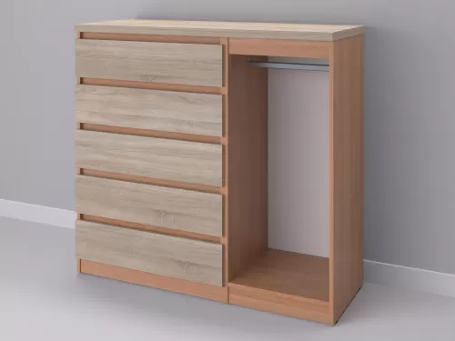 Биг МиксМод-54 — шкаф-комод, ольха с фасадом дуб сонома, 130 см-1