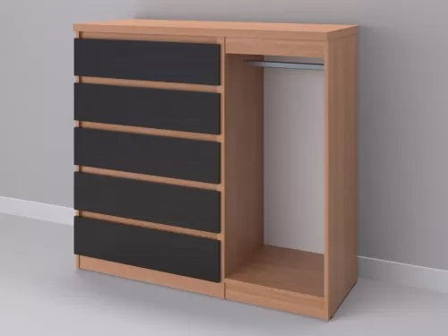 Биг МиксМод-48 — шкаф-комод, ольха с фасадом венге, 130 см-1