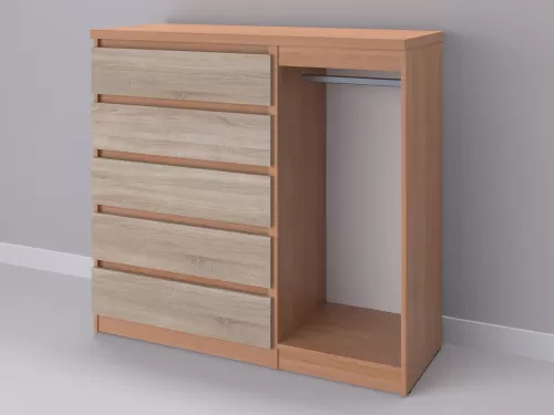 Биг МиксМод-53 — шкаф-комод, ольха с фасадом дуб сонома, 130 см-1