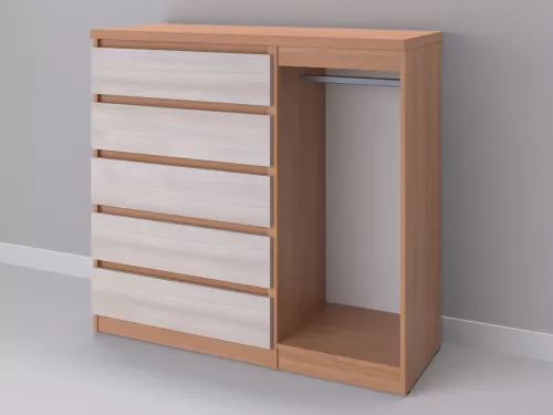 Биг МиксМод-50 — шкаф-комод, ольха с фасадом шамони, 130 см-1