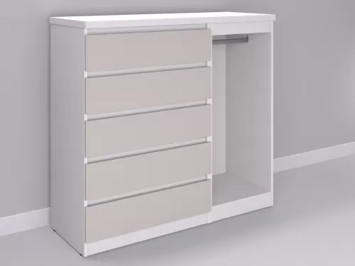 Биг МиксМод-73 — шкаф-комод, белый с фасадом кашемир, 130 см