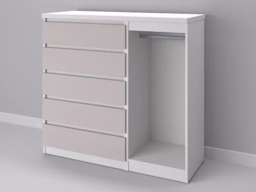 Биг МиксМод-73 — шкаф-комод, белый с фасадом кашемир, 130 см-1