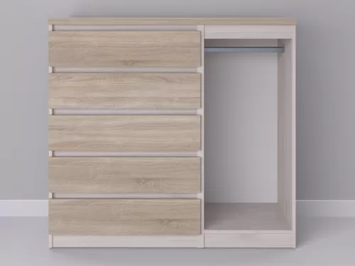 Биг МиксМод-38 — шкаф-комод, шамони с фасадом дуб сонома, 130 см-2