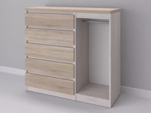 Биг МиксМод-38 — шкаф-комод, шамони с фасадом дуб сонома, 130 см-1