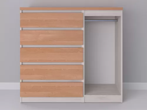 Биг МиксМод-33 — шкаф-комод, шамони с фасадом ольха, 130 см-2
