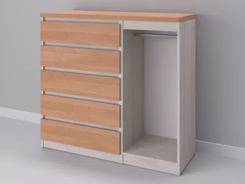 Биг МиксМод-33 — шкаф-комод, шамони с фасадом ольха, 130 см-1