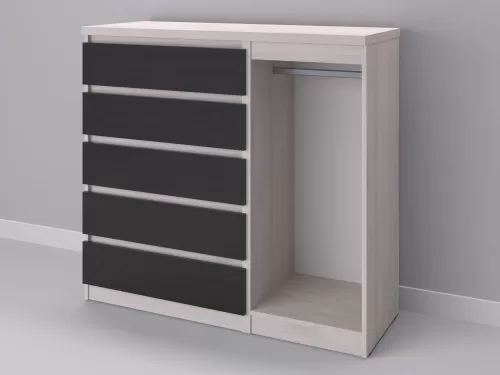 Биг МиксМод-27 — шкаф-комод, шамони с фасадом венге, 130 см-1