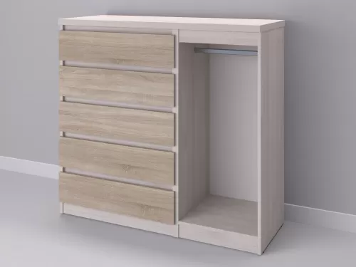 Биг МиксМод-37 — шкаф-комод, шамони с фасадом дуб сонома, 130 см-1