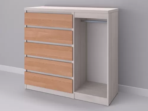 Биг МиксМод-32 — шкаф-комод, шамони с фасадом ольха, 130 см-1