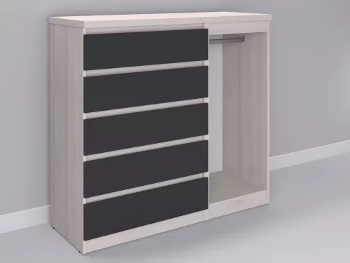 Биг МиксМод-77 — шкаф-комод, шамони с фасадом графит, 130 см