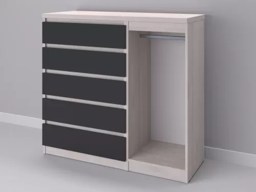 Биг МиксМод-77 — шкаф-комод, шамони с фасадом графит, 130 см-1