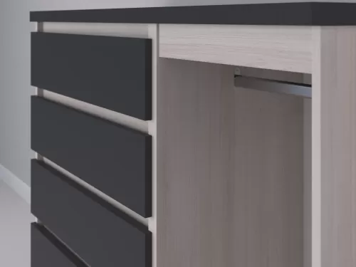 Биг МиксМод-78 — шкаф-комод, шамони с фасадом графит, 130 см-3