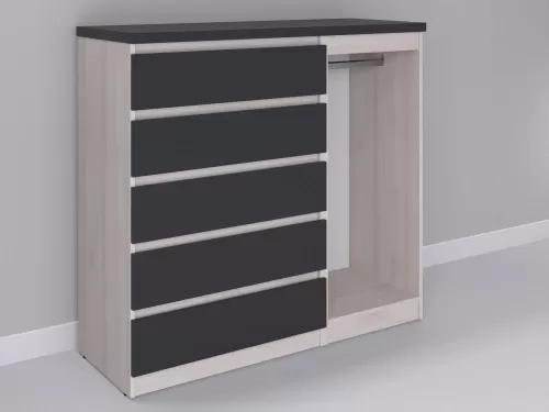 Биг МиксМод-78 — шкаф-комод, шамони с фасадом графит, 130 см