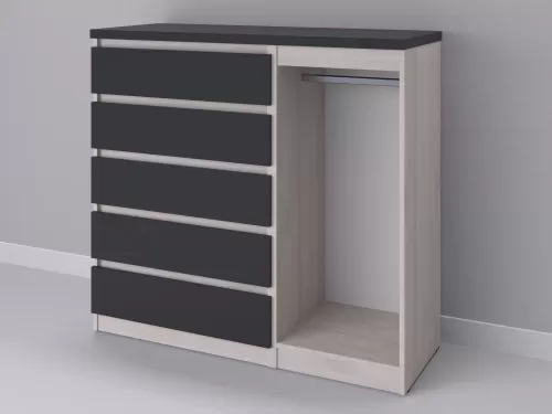 Биг МиксМод-78 — шкаф-комод, шамони с фасадом графит, 130 см-1