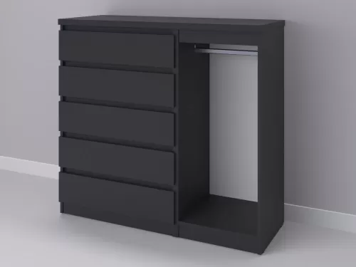 Биг МиксМод-93 — шкаф-комод, графит, 130 см-1