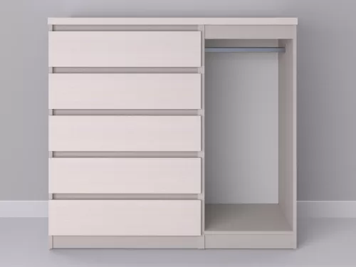 Биг МиксМод-99 — шкаф-комод, кашемир с фасадом дуб молочный, 130 см-2