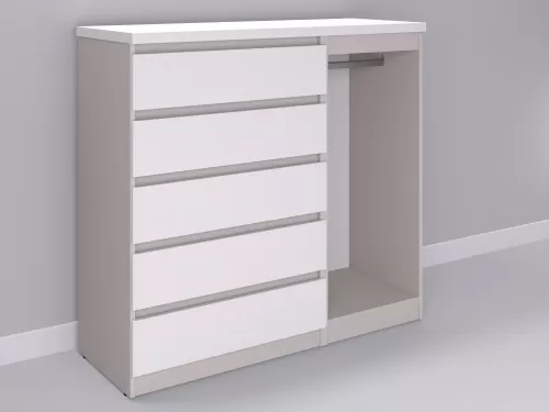Биг МиксМод-105 — шкаф-комод, кашемир с фасадом белый, 130 см