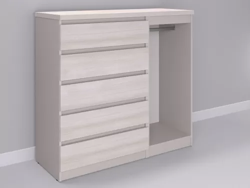 Биг МиксМод-107 — шкаф-комод, кашемир с фасадом шамони, 130 см