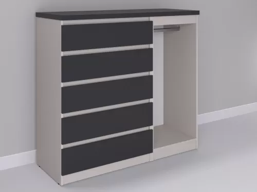 Биг МиксМод-109 — шкаф-комод, кашемир с фасадом графит, 130 см