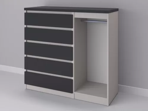 Биг МиксМод-109 — шкаф-комод, кашемир с фасадом графит, 130 см-1