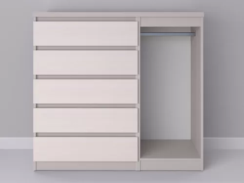Биг МиксМод-98 — шкаф-комод, кашемир с фасадом дуб молочный, 130 см-2