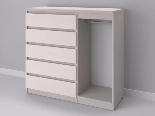 Биг МиксМод-98 — шкаф-комод, кашемир с фасадом дуб молочный, 130 см-1