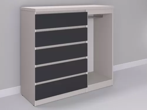 Биг МиксМод-108 — шкаф-комод, кашемир с фасадом графит, 130 см