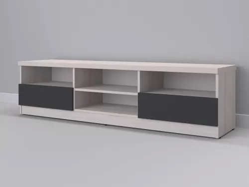 Флеко-77 — тумба под ТВ, шамони с фасадом графит, 180 см-1