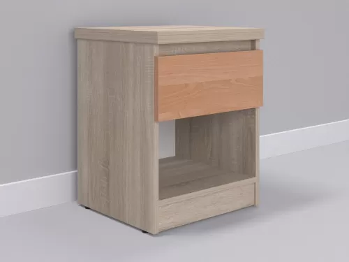 Форто-35 — прикроватная тумба, дуб сонома с фасадом ольха, 45 см