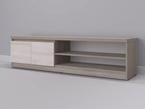 Теко-123 — тумба под ТВ, дуб сонома темный с фасадом шамони, 180 см-1