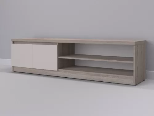 Теко-127 — тумба под ТВ, дуб сонома темный с фасадом кашемир, 180 см-1