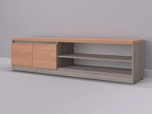Теко-120 — тумба под ТВ, дуб сонома темный с фасадом ольха, 180 см-1
