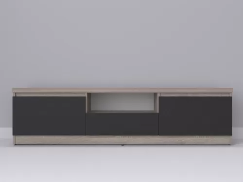 Тевис-115 — тумба под ТВ, дуб сонома темный с фасадом венге, 180 см-2