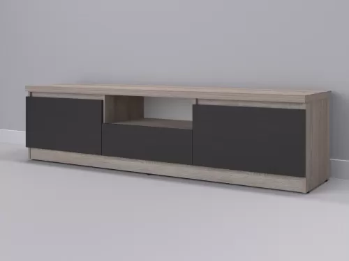 Тевис-115 — тумба под ТВ, дуб сонома темный с фасадом венге, 180 см-1