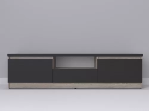 Тевис-116 — тумба под ТВ, дуб сонома темный с фасадом венге, 180 см-2