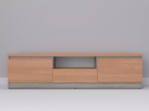 Тевис-120 — тумба под ТВ, дуб сонома темный с фасадом ольха, 180 см-2